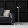 Stylish Chrome Floor Lamp, 115 cm Height, 20 cm Diameter | Metal Body, 80 CRI, 8-Hour Battery Life, Integral LED, Perfect for Modern Decor