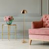 Elegant Gold Floor Lamp, Metal Body, 115 cm Height, 20 cm Diameter, 80 CRI, 5W LED, 8-Hour Battery Life | Perfect for Modern Living Spaces