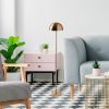 Elegant Gold Floor Lamp, Metal Body, 115 cm Height, 20 cm Diameter, 80 CRI, 5W LED, 8-Hour Battery Life | Perfect for Modern Living Spaces