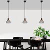 Industrial Chandelier with Metal Body, Black & Antique Finish, 20 x 20 x 117 cm | Adjustable Height, E27 Socket, Perfect for Modern Spaces