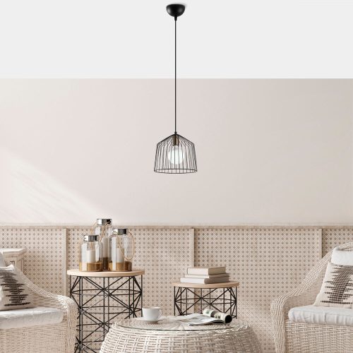 Industrial Chandelier, Black & Antique, 26 x 26 x 121 cm | Metal Body, Adjustable Height, E27 Socket, Perfect for Modern Home Decor & Dining Spaces