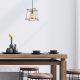 Industrial Chandelier with Metal Body, Adjustable Height 32-122 cm, Black & Antique Finish, E27 Socket, 90 cm Cable, Perfect for Modern Spaces