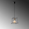 Industrial Chandelier with Metal Body, Adjustable Height 32-122 cm, Black & Antique Finish, E27 Socket, 90 cm Cable, Perfect for Modern Spaces