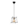 Industrial Chandelier with Metal Body, Adjustable Height 32-122 cm, Black & Antique Finish, E27 Socket, 90 cm Cable, Perfect for Modern Spaces