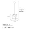 Industrial Chandelier with Metal Body, Adjustable Height 32-122 cm, Black & Antique Finish, E27 Socket, 90 cm Cable, Perfect for Modern Spaces