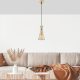 Elegant Shiny Gold Chandelier, Metal Body, Adjustable Height, 15 x 15 x 125 cm | E27 Socket, Max 40W | Modern Glam Design for Home & Office