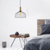 Modern Industrial Chandelier, Black & Antique Finish, 34x34 cm, Height Adjustable 44-134 cm, E27 Socket, Stylish Metal Design for Glamorous Spaces