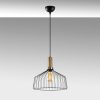 Modern Industrial Chandelier, Black & Antique Finish, 34x34 cm, Height Adjustable 44-134 cm, E27 Socket, Stylish Metal Design for Glamorous Spaces