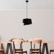 Elegant Black Chandelier, Adjustable Height 30-120 cm, Metal Body, Fabric Cap, Ø32 & Ø22, E27 Socket, Perfect for Modern Living Spaces, IP20