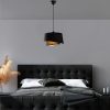 Elegant Black Chandelier, Adjustable Height 30-120 cm, Metal Body, Fabric Cap, Ø32 & Ø22, E27 Socket, Perfect for Modern Living Spaces, IP20