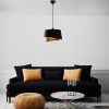 Elegant Black Chandelier, Adjustable Height 30-120 cm, Metal Body, Fabric Cap, Ø32 & Ø22, E27 Socket, Perfect for Modern Living Spaces, IP20