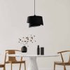 Elegant Black Chandelier, Adjustable Height 30-120 cm, Metal Body, Fabric Cap, Ø32 & Ø22, E27 Socket, Perfect for Modern Living Spaces, IP20