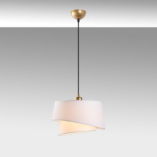 Opviq, 942FLG1671, Elegant white chandelier, adjustable height 30-120 cm, metal body, fabric cap, Ø32 and Ø22, E27 socket, perfect for modern home decoration, IP20 rating