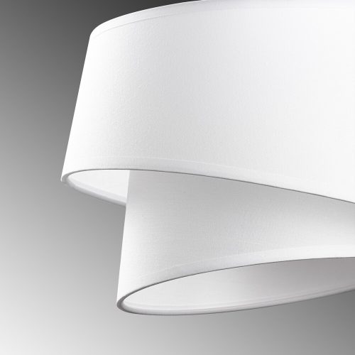 Opviq, 942FLG1671, Elegant white chandelier, adjustable height 30-120 cm, metal body, fabric cap, Ø32 and Ø22, E27 socket, perfect for modern home decoration, IP20 rating