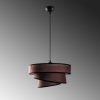Opviq, 942FLG1673, Elegant Dark Brown Chandelier, Adjustable Height 30-120 cm, Metal Body, 3 Fabric Caps (Ø40/32/22) | Perfect for Modern Living Spaces, IP20
