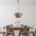 Opviq, 942FLG1674, Elegant Light Brown Chandelier, Adjustable Height 30-120 cm, Metal Body, Fabric Cap, Ø40/32/22 | Perfect for Modern Living Spaces, Stylish & Functional Design
