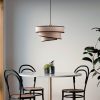 Opviq, 942FLG1674, Elegant Light Brown Chandelier, Adjustable Height 30-120 cm, Metal Body, Fabric Cap, Ø40/32/22 | Perfect for Modern Living Spaces, Stylish & Functional Design