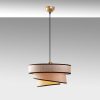 Opviq, 942FLG1674, Elegant Light Brown Chandelier, Adjustable Height 30-120 cm, Metal Body, Fabric Cap, Ø40/32/22 | Perfect for Modern Living Spaces, Stylish & Functional Design