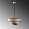 Opviq, 942FLG1674, Elegant Light Brown Chandelier, Adjustable Height 30-120 cm, Metal Body, Fabric Cap, Ø40/32/22 | Perfect for Modern Living Spaces, Stylish & Functional Design