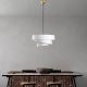 Opviq, 942FLG1675, Elegant Adjustable Chandelier, Metal Body with Fabric Cap, White Finish, 30-120 cm Height, Ø40/32/22 Caps, Perfect for Modern Living Spaces, IP20