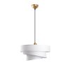 Opviq, 942FLG1675, Elegant Adjustable Chandelier, Metal Body with Fabric Cap, White Finish, 30-120 cm Height, Ø40/32/22 Caps, Perfect for Modern Living Spaces, IP20