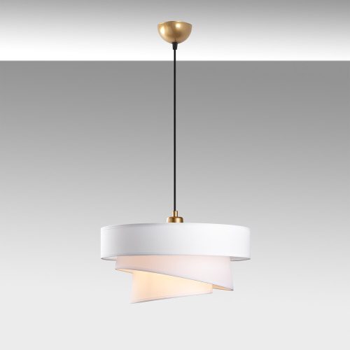 Opviq, 942FLG1675, Elegant, adjustable chandelier, metal body with fabric cap, white finish, 30-120 cm high, Ø40/32/22 caps, perfect for modern living spaces, IP20