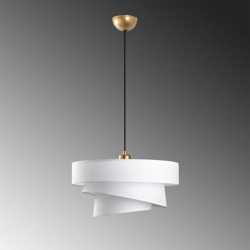 Opviq, 942FLG1675, Elegant, adjustable chandelier, metal body with fabric cap, white finish, 30-120 cm high, Ø40/32/22 caps, perfect for modern living spaces, IP20