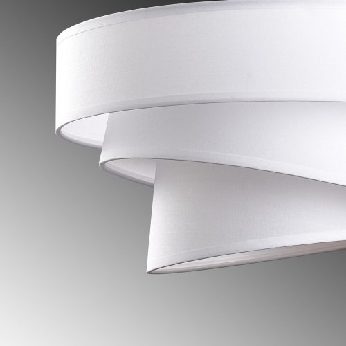Opviq, 942FLG1675, Elegant, adjustable chandelier, metal body with fabric cap, white finish, 30-120 cm high, Ø40/32/22 caps, perfect for modern living spaces, IP20