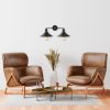 Modern Wall Lamp, Black & Gold, 55 x 27 x 20 cm | Metal Body, IP20, 2 x E27 Max 40W | Stylish Industrial & Scandinavian Design for Home Decor