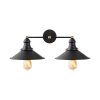 Modern Wall Lamp, Black & Gold, 55 x 27 x 20 cm | Metal Body, IP20, 2 x E27 Max 40W | Stylish Industrial & Scandinavian Design for Home Decor