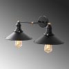 Modern Wall Lamp, Black & Gold, 55 x 27 x 20 cm | Metal Body, IP20, 2 x E27 Max 40W | Stylish Industrial & Scandinavian Design for Home Decor