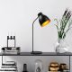Stylish Black & Gold Table Lamp, Metal Body, 60 cm Height | E14 Socket, 40W Max, IP20 | Modern Industrial Design for Home & Office Decor