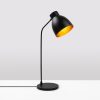Stylish Black & Gold Table Lamp, Metal Body, 60 cm Height | E14 Socket, 40W Max, IP20 | Modern Industrial Design for Home & Office Decor
