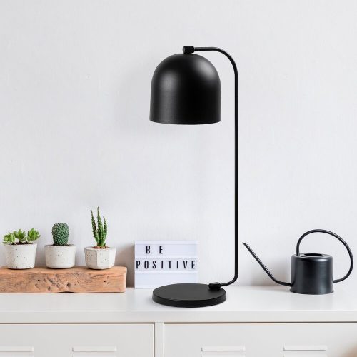 Modern Black Table Lamp, Metal Body, 17 x 22 x 60 cm | E14 Socket, 40W Max, IP20 | Stylish Industrial & Scandinavian Design for Home & Office