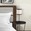 Modern Table Lamp, Black & White, 18 x 18 x 52 cm | Metal Body, Fabric Cap (18 cm) | E27 Socket, Max 40W | Stylish Scandinavian Design for Home & Office