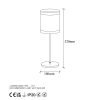 Modern Table Lamp, Black & White, 18 x 18 x 52 cm | Metal Body, Fabric Cap (18 cm) | E27 Socket, Max 40W | Stylish Scandinavian Design for Home & Office