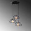 Industrial Chandelier, Black & Antique Finish, 55 x 55 x 116 cm | Metal Body, Adjustable Height, 3 x E27 Socket | Perfect for Modern Home Decor