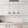 Industrial Chandelier with Metal Body, Black & Antique Finish, 101 x 31 x 105 cm | Adjustable Height, 3 x E27 Sockets, Perfect for Modern Spaces