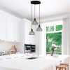 Industrial Chandelier, Black & Antique Finish, 44 x 44 x 117 cm | Metal Body, Adjustable Height, 3 x E27 Socket | Perfect for Modern Home Decor
