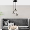 Industrial Chandelier, Black & Antique Finish, 44 x 44 x 117 cm | Metal Body, Adjustable Height, 3 x E27 Socket | Perfect for Modern Home Decor