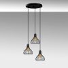 Industrial Chandelier, Black & Antique Finish, 44 x 44 x 117 cm | Metal Body, Adjustable Height, 3 x E27 Socket | Perfect for Modern Home Decor