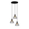 Industrial Chandelier, Black & Antique Finish, 44 x 44 x 117 cm | Metal Body, Adjustable Height, 3 x E27 Socket | Perfect for Modern Home Decor
