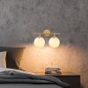 Modern Shiny Gold Wall Lamp, Metal Body & Glass Cap, 36 x 24 x 16 cm | IP20, E14 Socket (Max 40W) | Elegant Scandinavian Design for Home Décor