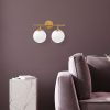 Modern Shiny Gold Wall Lamp, Metal Body & Glass Cap, 36 x 24 x 16 cm | IP20, E14 Socket (Max 40W) | Elegant Scandinavian Design for Home Décor