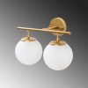 Modern Shiny Gold Wall Lamp, Metal Body & Glass Cap, 36 x 24 x 16 cm | IP20, E14 Socket (Max 40W) | Elegant Scandinavian Design for Home Décor
