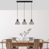 Industrial Chandelier, Black & Antique Finish, 70 x 17 x 114 cm | Metal Body, Adjustable Height, 3 x E27 Socket, Perfect for Modern Spaces