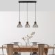 Industrial Chandelier, Black & Antique Finish, 70 x 17 x 114 cm | Metal Body, Adjustable Height, 3 x E27 Socket, Perfect for Modern Spaces