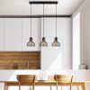Industrial Chandelier, Black & Antique Finish, 70 x 17 x 114 cm | Metal Body, Adjustable Height, 3 x E27 Socket, Perfect for Modern Spaces