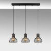 Industrial Chandelier, Black & Antique Finish, 70 x 17 x 114 cm | Metal Body, Adjustable Height, 3 x E27 Socket, Perfect for Modern Spaces
