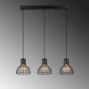 Industrial Chandelier, Black & Antique Finish, 70 x 17 x 114 cm | Metal Body, Adjustable Height, 3 x E27 Socket, Perfect for Modern Spaces